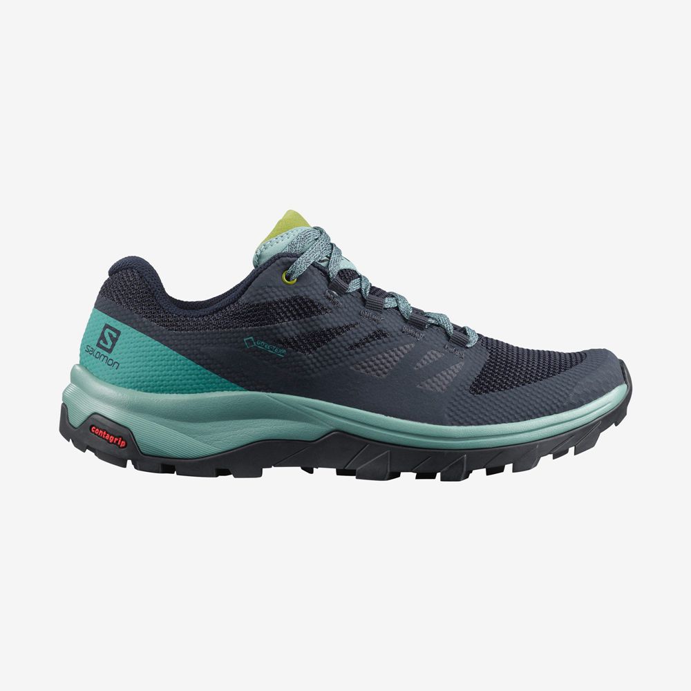 SALOMON OUTLINE GORE-TEX Philippines - Women's Hiking Shoes - Dark Denim | 587109-GVM